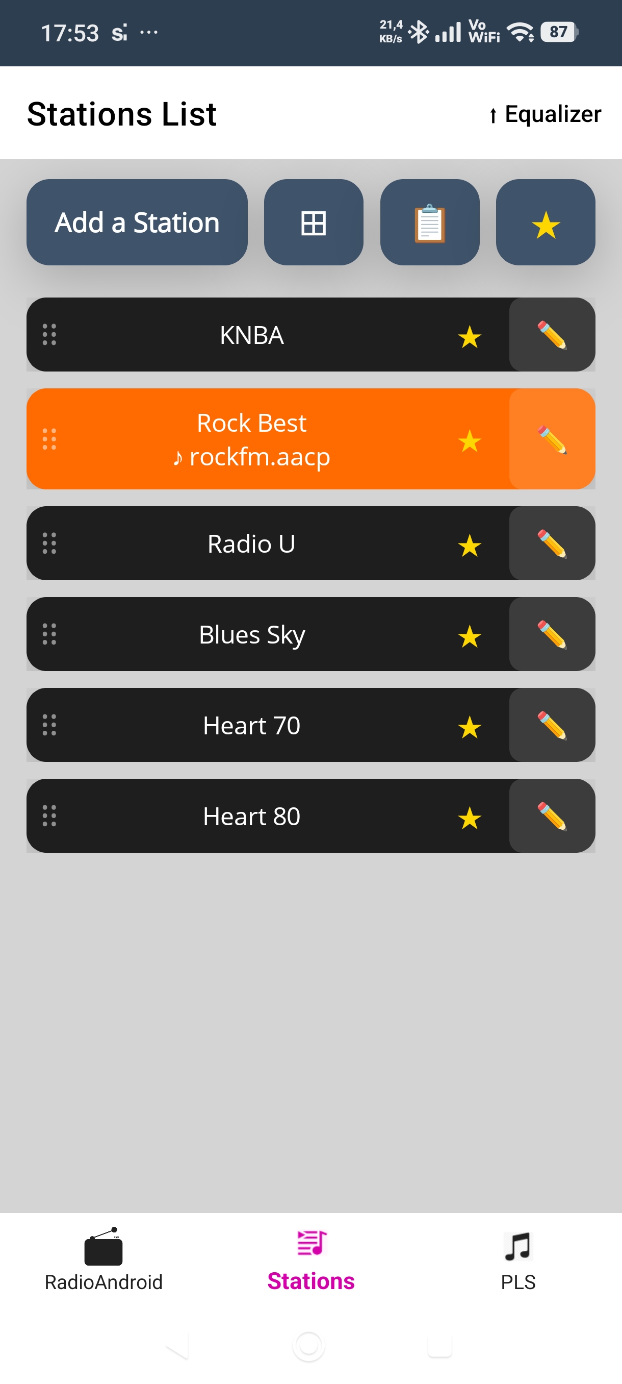 Radio Player - Main Screen