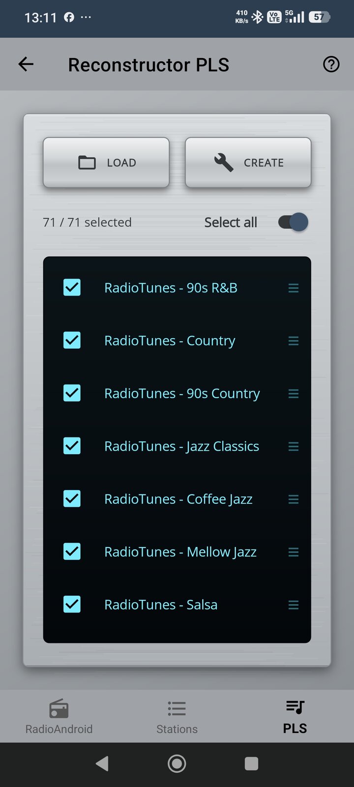 Vintage style, silver - Reconstructor PLS with all 71 stations selected